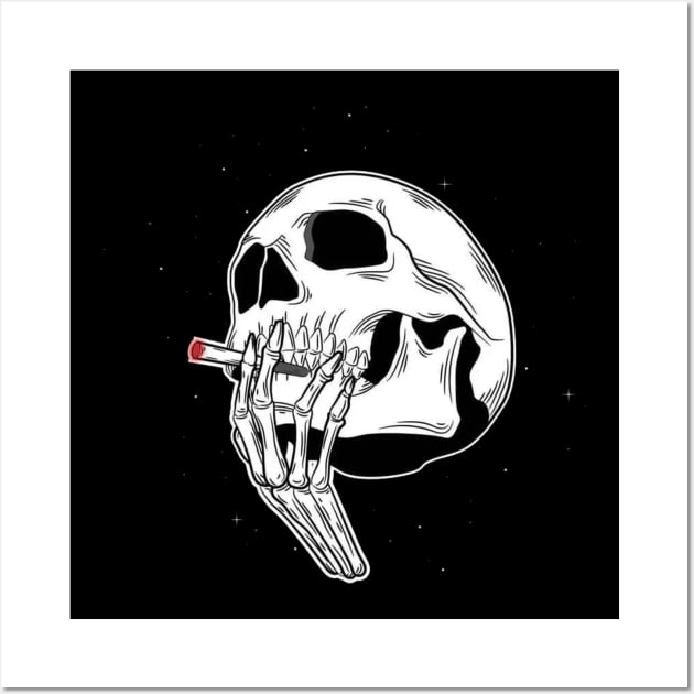 Skull SMoking Wall Art by Kehed Records